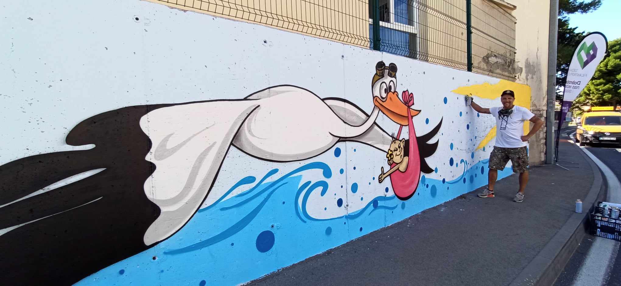 Oslikavanje murala na Općoj bolnici Zadar